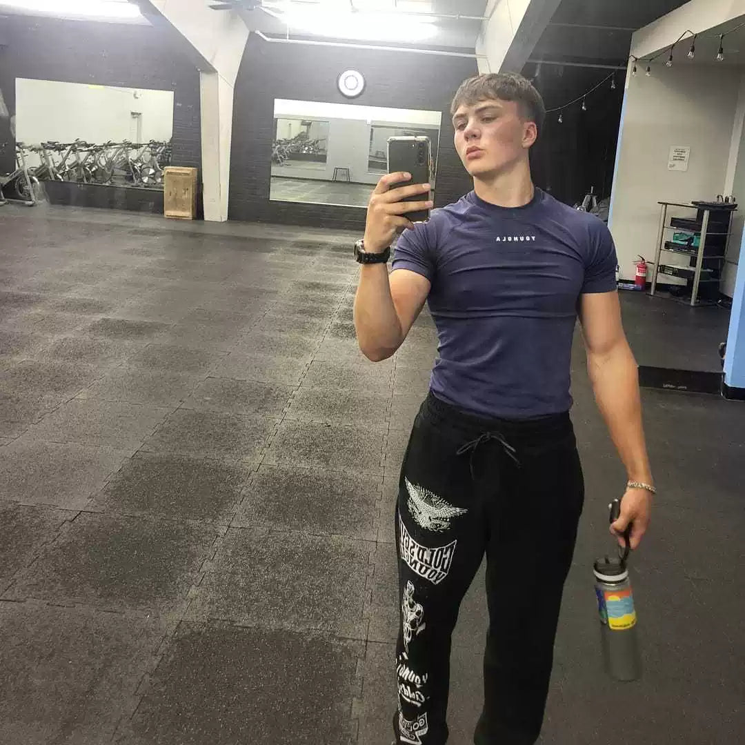 YOONGLA sports pants men's American fashion brand fitness loose training new collection of sweatpants heavyweight looped cotton