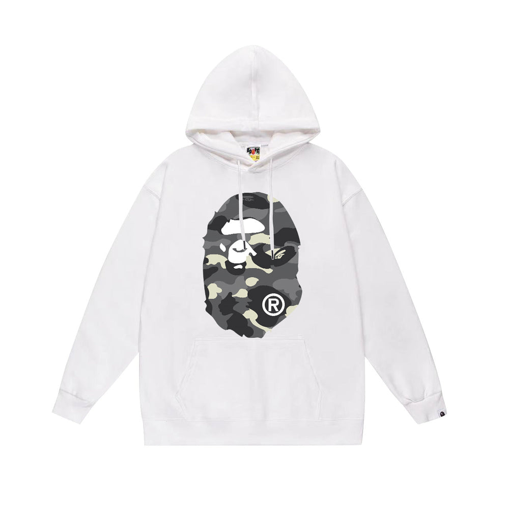BAPE White Camo APE Head Pullover Hoodie