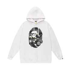 BAPE White Camo APE Head Pullover Hoodie