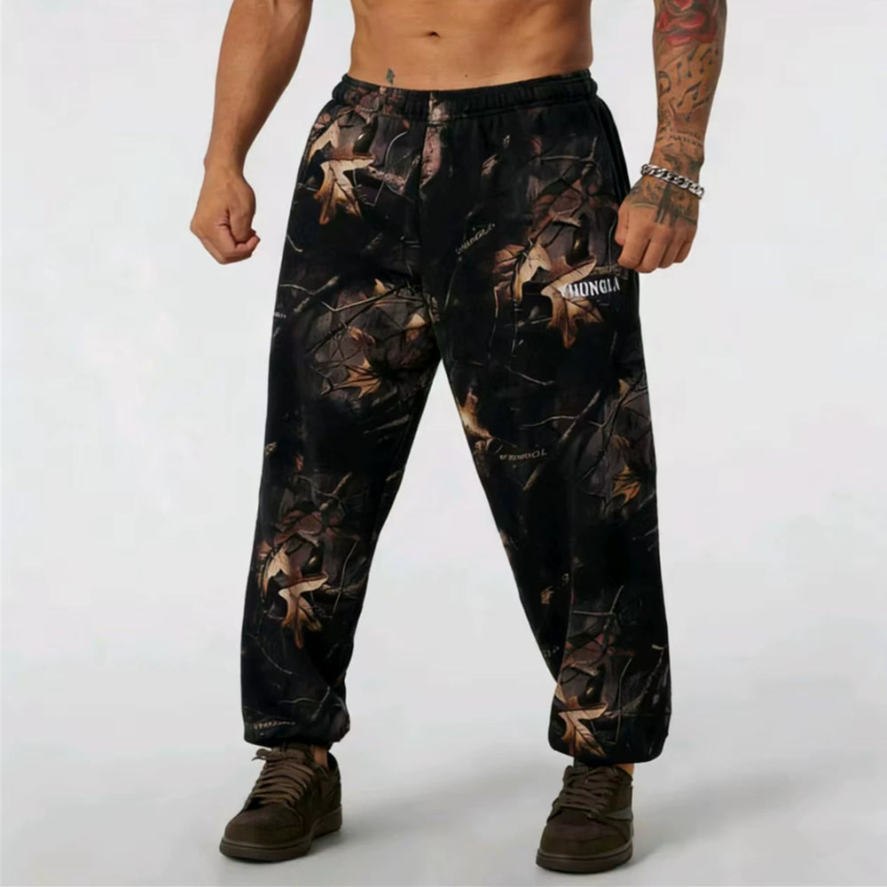 YOUNG LA sports pants for men's fitness running training, breathable, elastic, loose, quick drying camouflage, American fashion brand