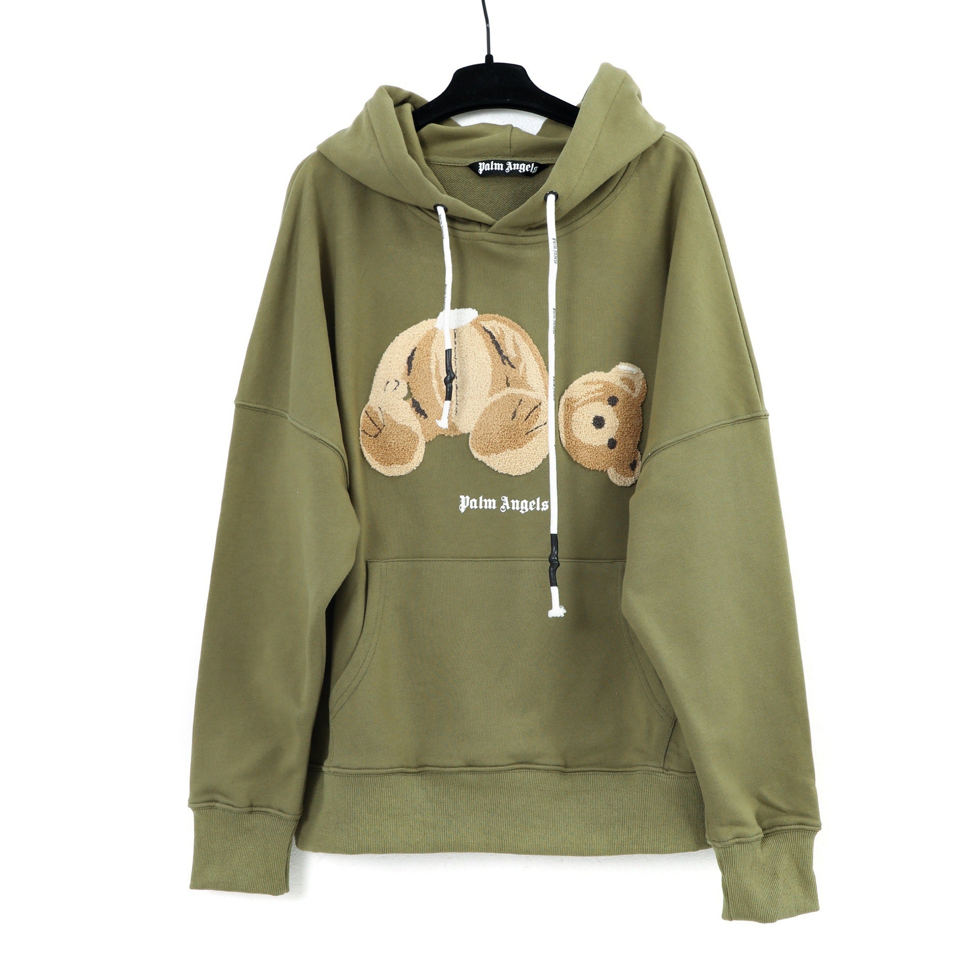 Palm Angels Classic Bear Hoodie - Military Green
