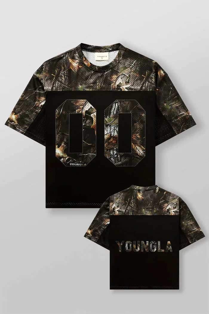 YOUNG LA Sports Men's Short sleeved T-shirt Loose American Breathable Quick drying Elastic Fitness Trendy Brand Large Size Mesh New Style