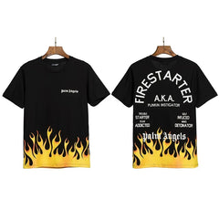 Palm Angels Firestarter Flame Graphic T-Shirt - Black