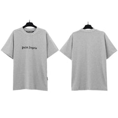 Palm Angels Classic Small Gothic Logo T-Shirt - Heather Grey