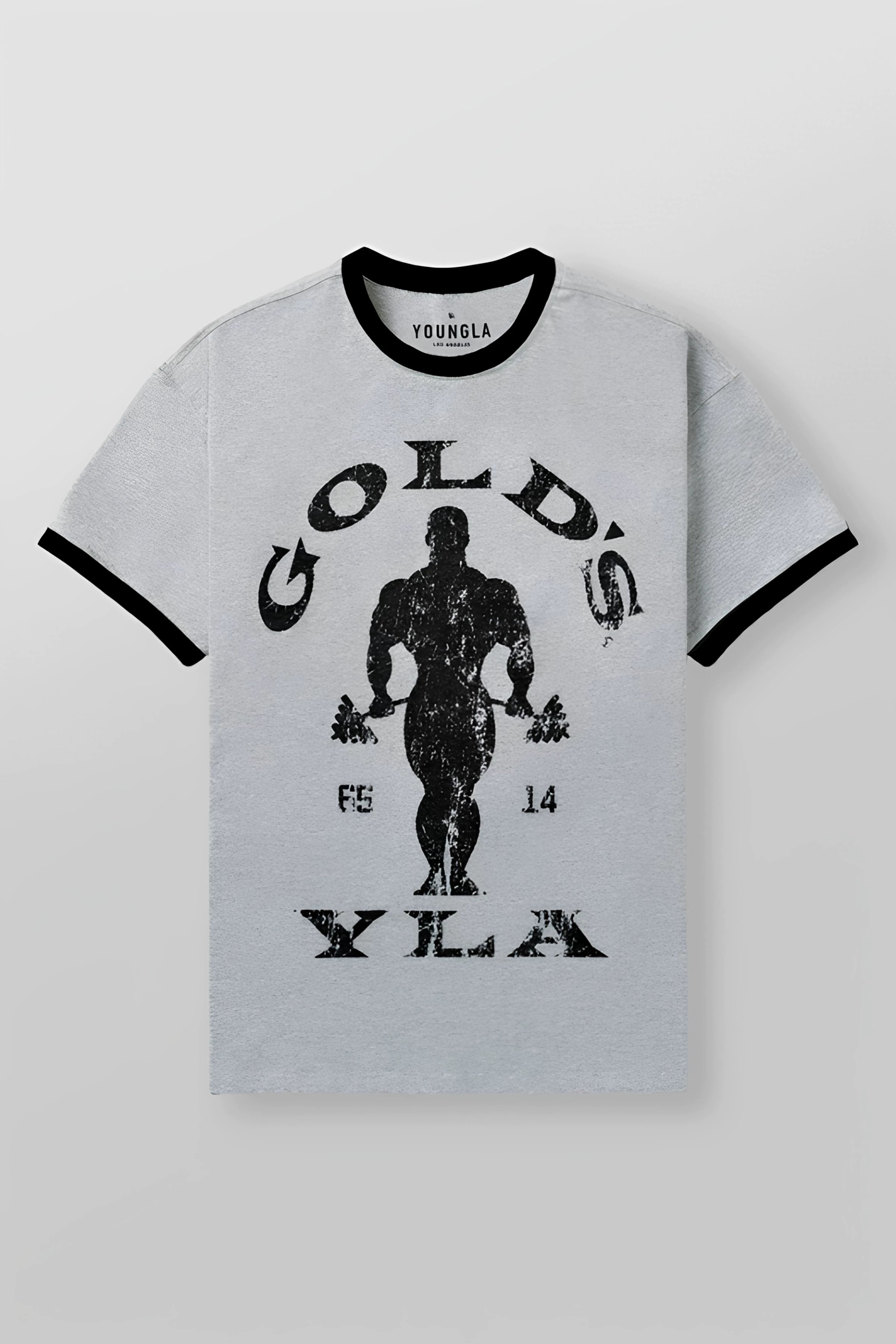 YOUNG LA Sports Short sleeved Men's T-shirt American Trendy Brand Fitness Breathable Running Training Muscle Rubbing Iron Dog Brother