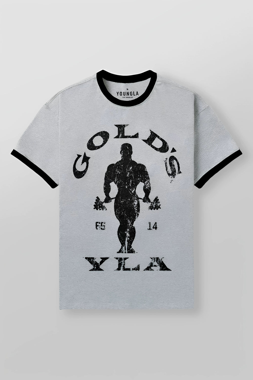 YOUNG LA Sports Short sleeved Men's T-shirt American Trendy Brand Fitness Breathable Running Training Muscle Rubbing Iron Dog Brother