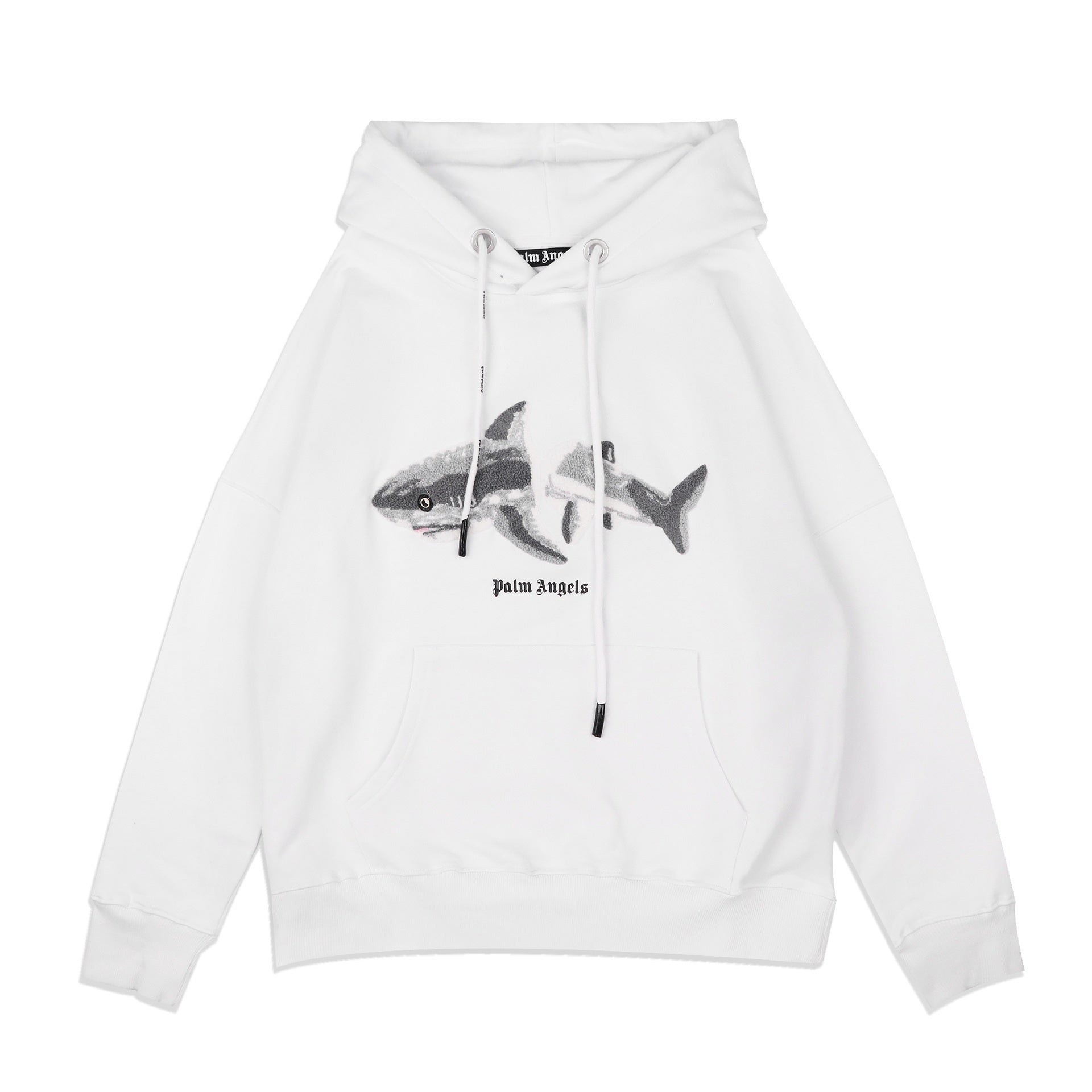Palm Angels Split Shark Graphic Hoodie - White