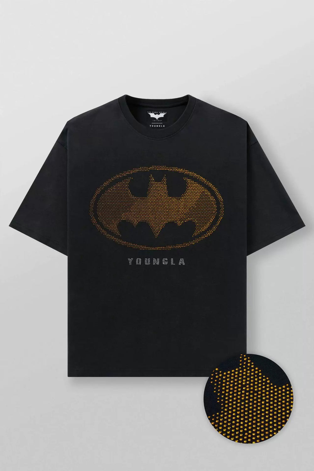 YOUNG LA Sports Short sleeved Men's T-shirt American Trendy Brand Loose Middle Sleeve Five inch Sleeve Hot Diamond Heavy Weight Fitness Large Size