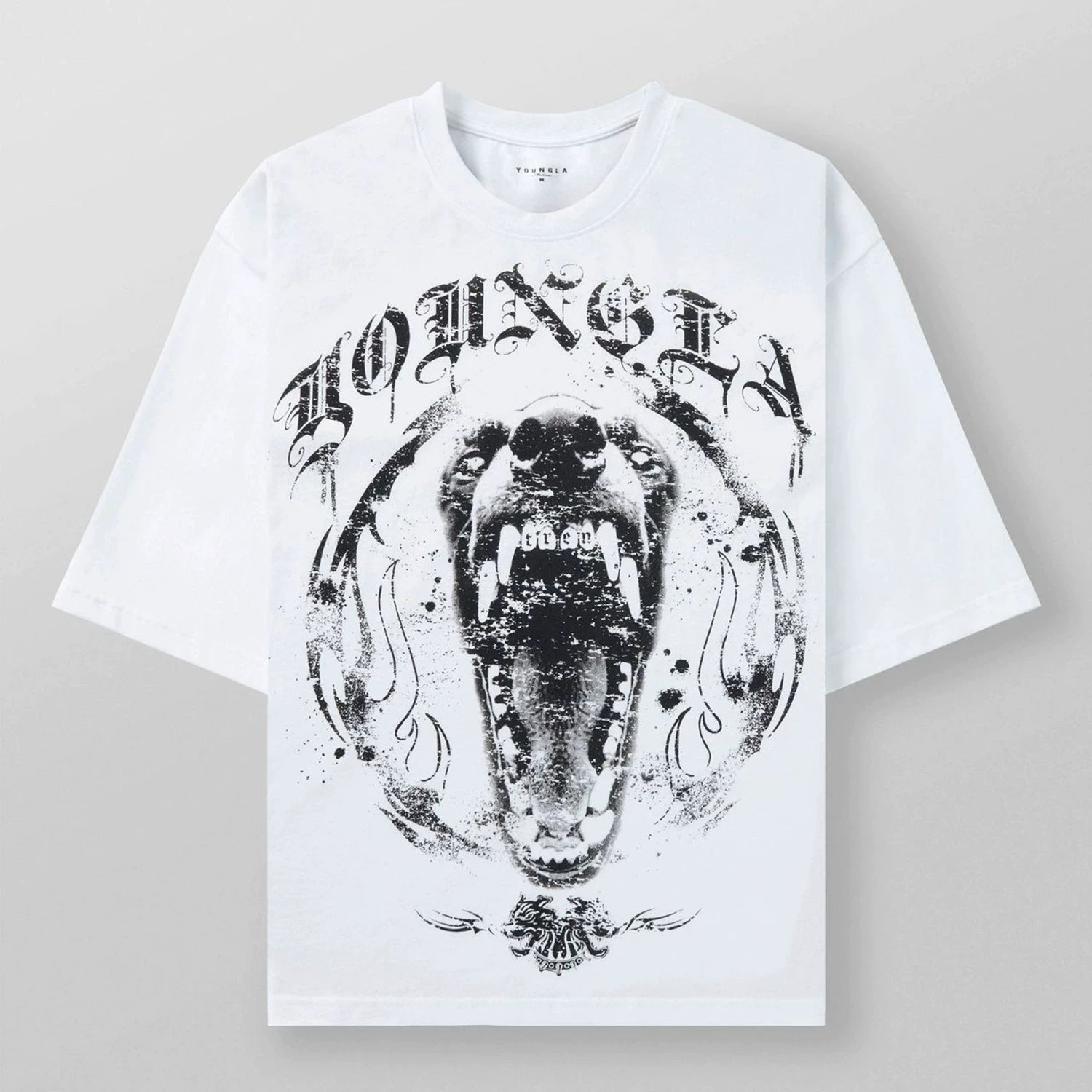 YOUNG LA Sports Short sleeved Men's T-shirt American Trendy Brand Loose Fitness Training Muscle Rubbing Iron Dog Heavy Cotton