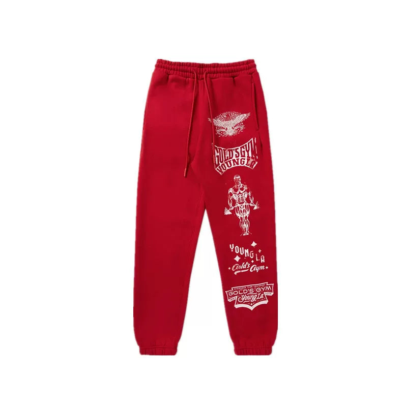 YOONGLA sports pants men's American fashion brand fitness loose training new collection of sweatpants heavyweight looped cotton