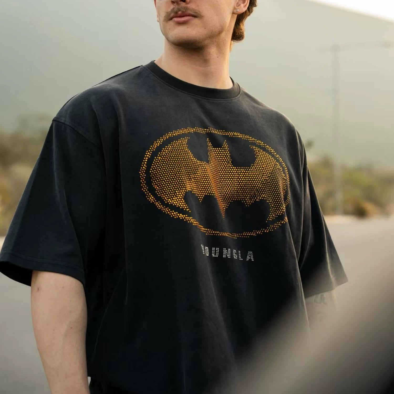 YOUNG LA Sports Short sleeved Men's T-shirt American Trendy Brand Loose Middle Sleeve Five inch Sleeve Hot Diamond Heavy Weight Fitness Large Size