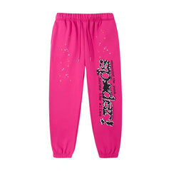 SP5DER Web Graphic Pullover Hoodie and Sweatpants Matching Set - Pink