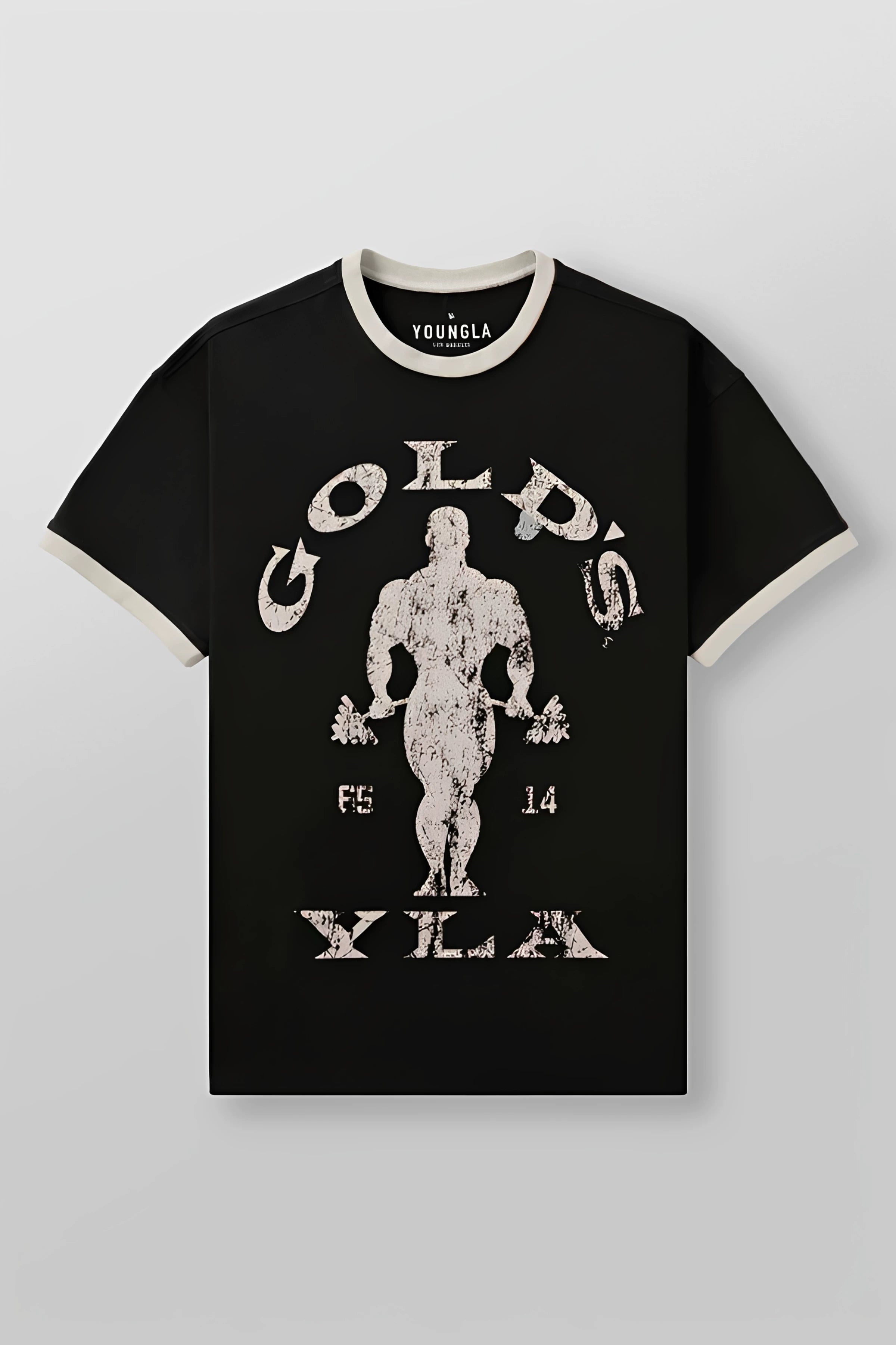 YOUNG LA Sports Short sleeved Men's T-shirt American Trendy Brand Fitness Breathable Running Training Muscle Rubbing Iron Dog Brother
