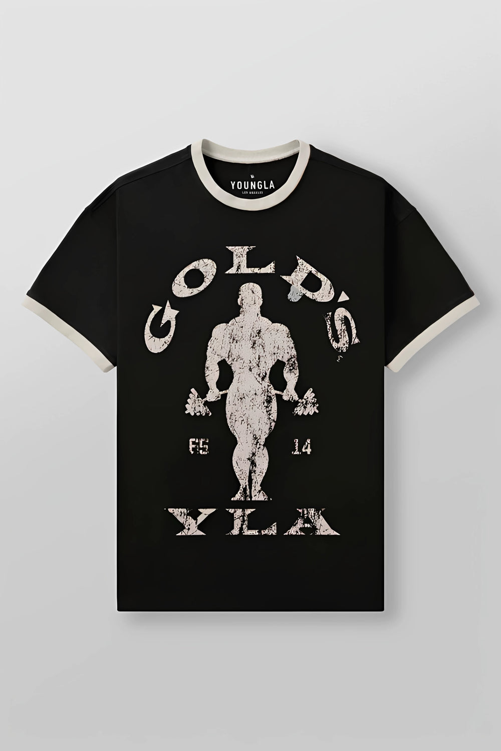 YOUNG LA Sports Short sleeved Men's T-shirt American Trendy Brand Fitness Breathable Running Training Muscle Rubbing Iron Dog Brother