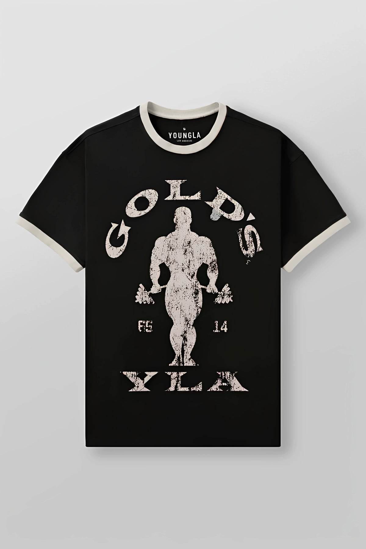 YOUNG LA Sports Short sleeved Men's T-shirt American Trendy Brand Fitness Breathable Running Training Muscle Rubbing Iron Dog Brother