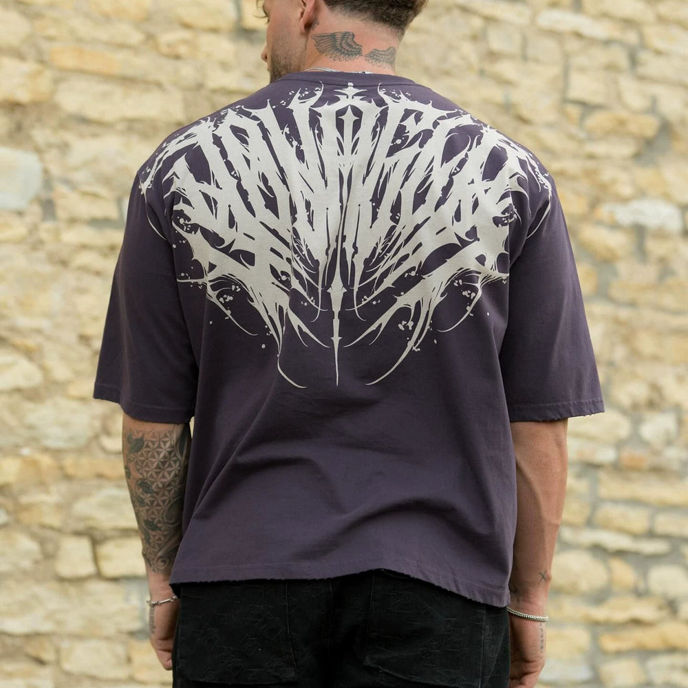 YOUNG LA Sports Short sleeved Men's T-shirt Loose Heavy Cotton American Trendy Brand Fitness Breathable Printed Summer Large