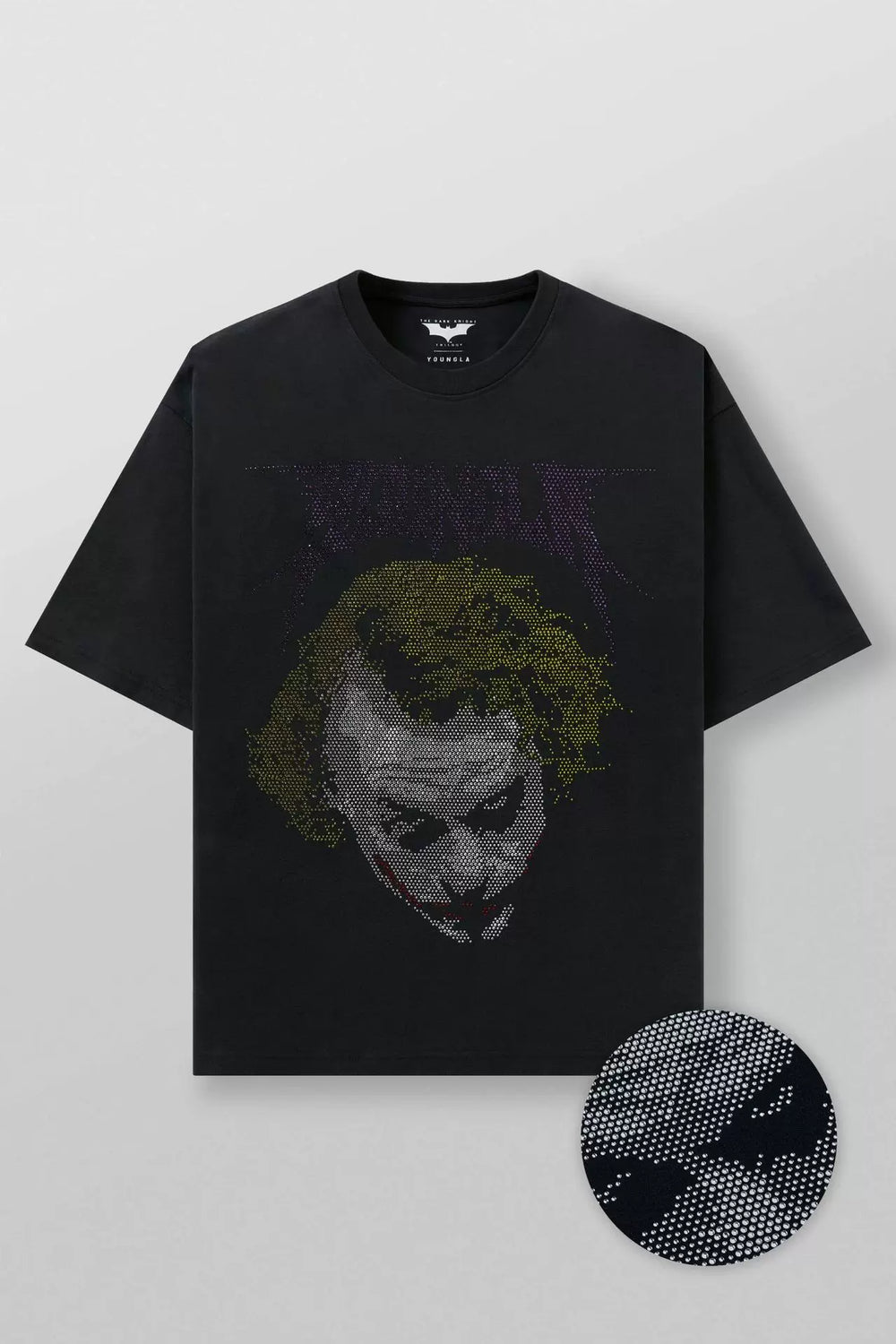 YOUNG LA Sports Short sleeved Men's T-shirt American Trendy Brand Loose Middle Sleeve Five inch Sleeve Hot Diamond Heavy Weight Fitness Large Size