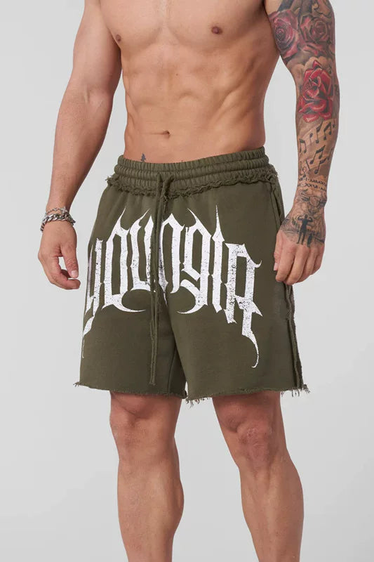 YOUANGLA's new American fitness shorts for running and training, summer leisure, looped five quarter cotton shorts