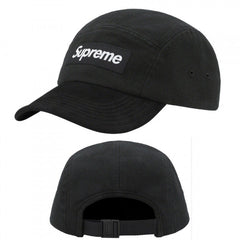 Supreme Black 5-Panel Box Logo Camp Cap with Plastic Buckle