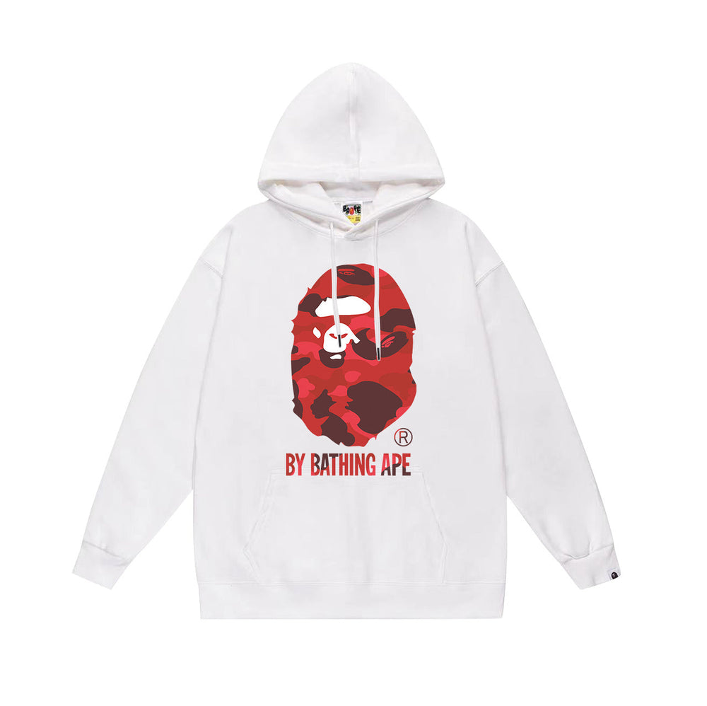 BAPE Red Camo APE Head Pullover Hoodie