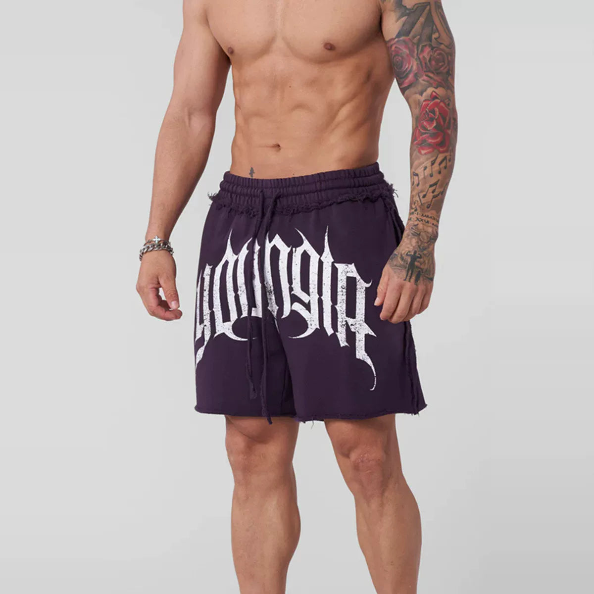 YOUANGLA's new American fitness shorts for running and training, summer leisure, looped five quarter cotton shorts