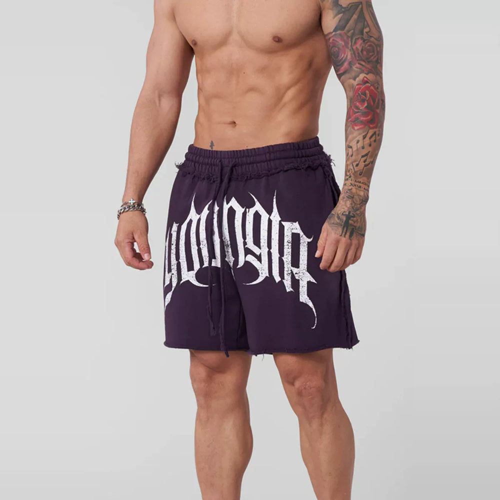 YOUANGLA's new American fitness shorts for running and training, summer leisure, looped five quarter cotton shorts