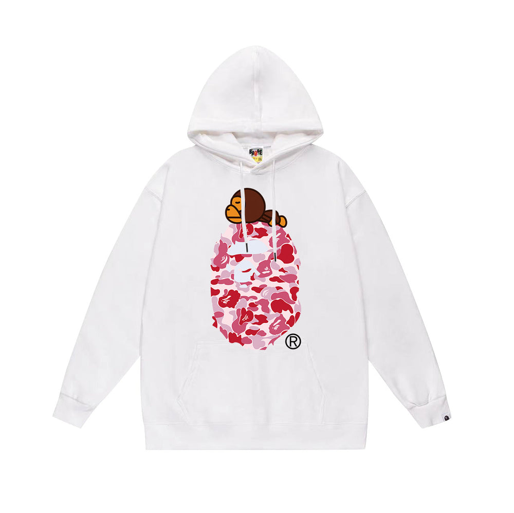 BAPE Baby Milo Pink Camo APE Head Pullover Hoodie