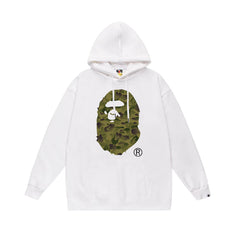 BAPE White Camo APE Head Pullover Hoodie