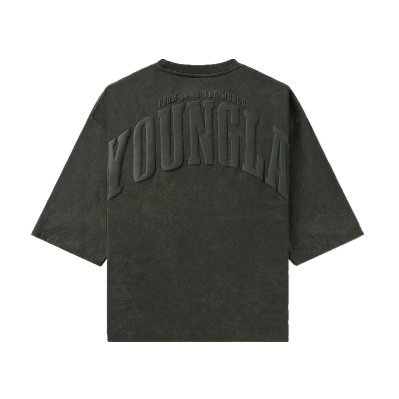 YONGLA American sports T-shirt foam printed pure cotton fitness short sleeved muscle men's loose top casual trendy brand