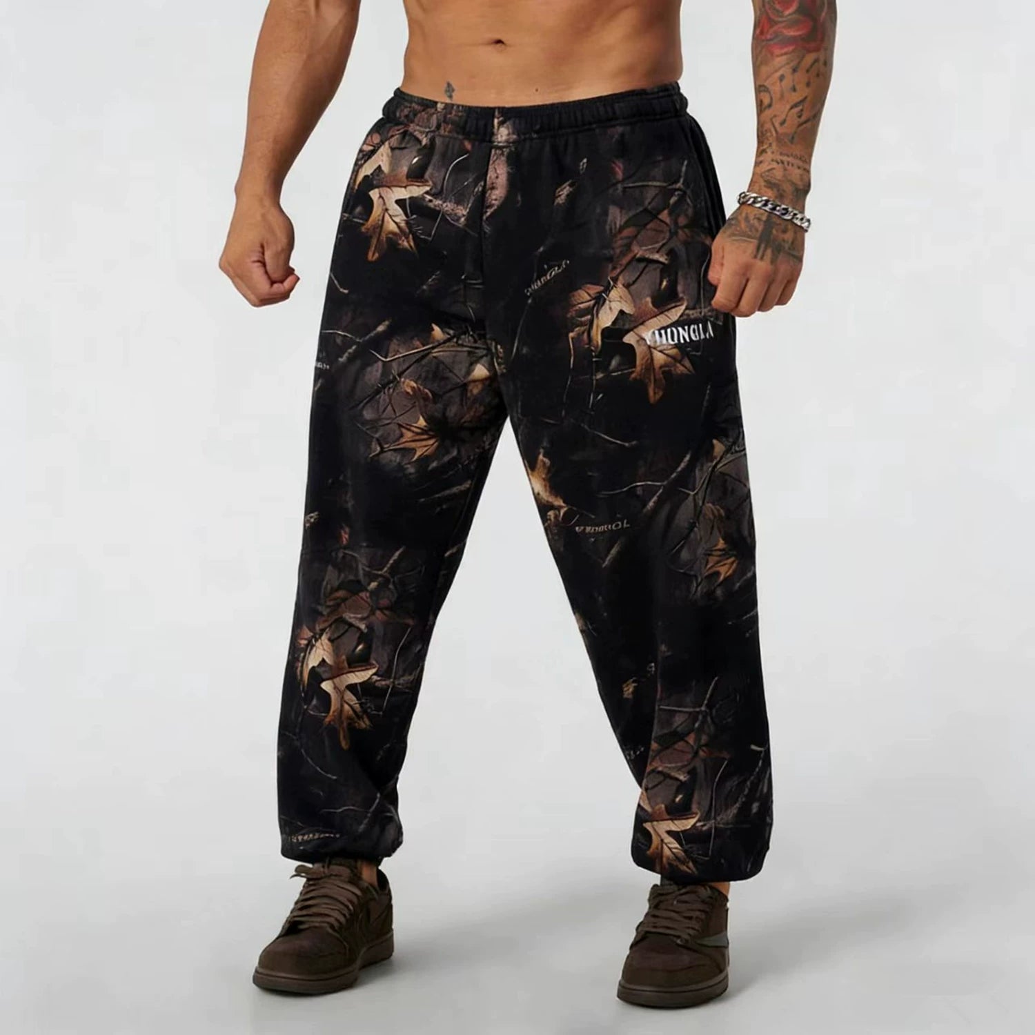 YOUNG LA sports pants for men's fitness running training, breathable, elastic, loose, quick drying camouflage, American fashion brand