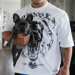 YOUNG LA Sports Short sleeved Men's T-shirt American Trendy Brand Loose Fitness Training Muscle Rubbing Iron Dog Heavy Cotton