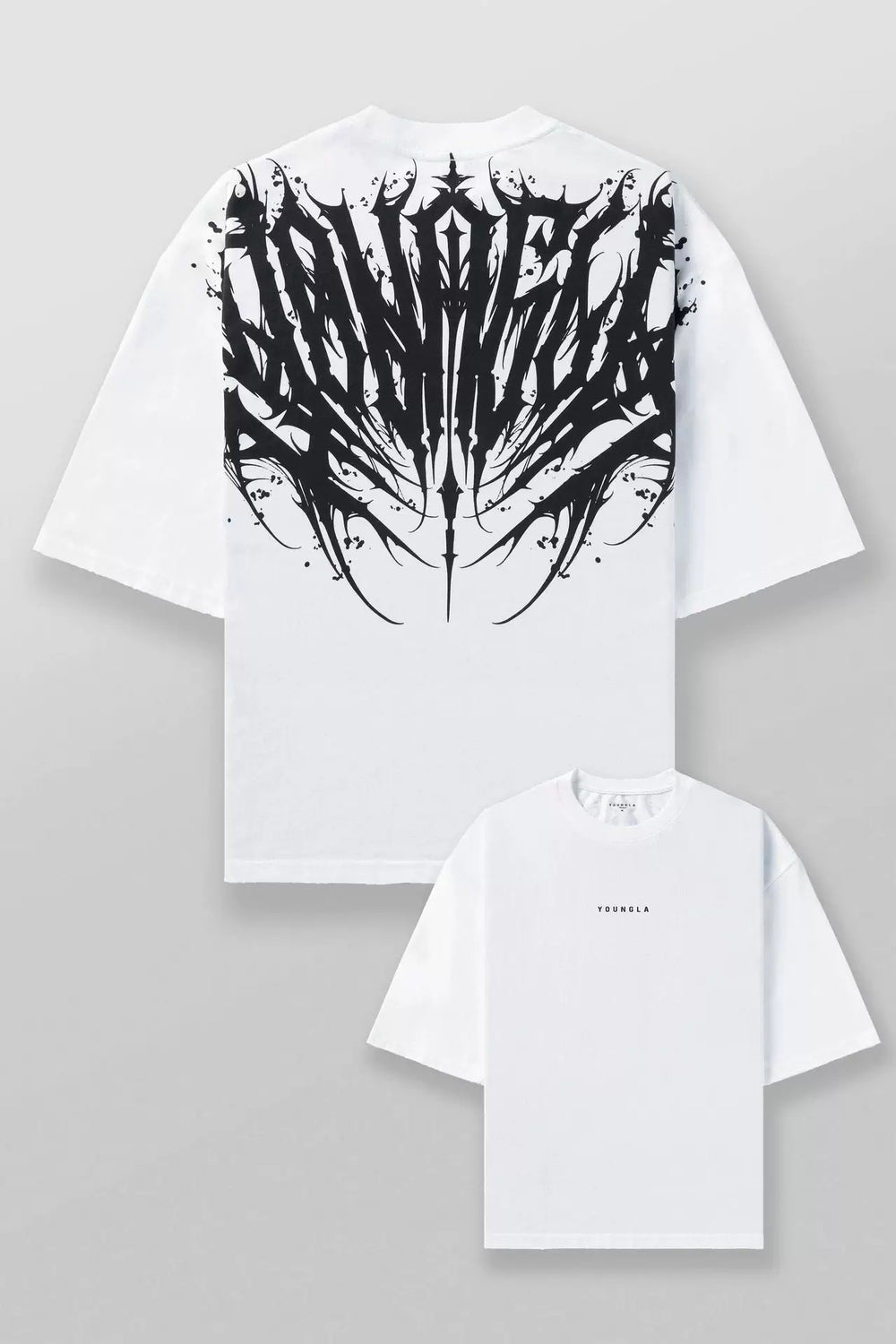 YOUNG LA Sports Short sleeved Men's T-shirt Loose Heavy Cotton American Trendy Brand Fitness Breathable Printed Summer Large