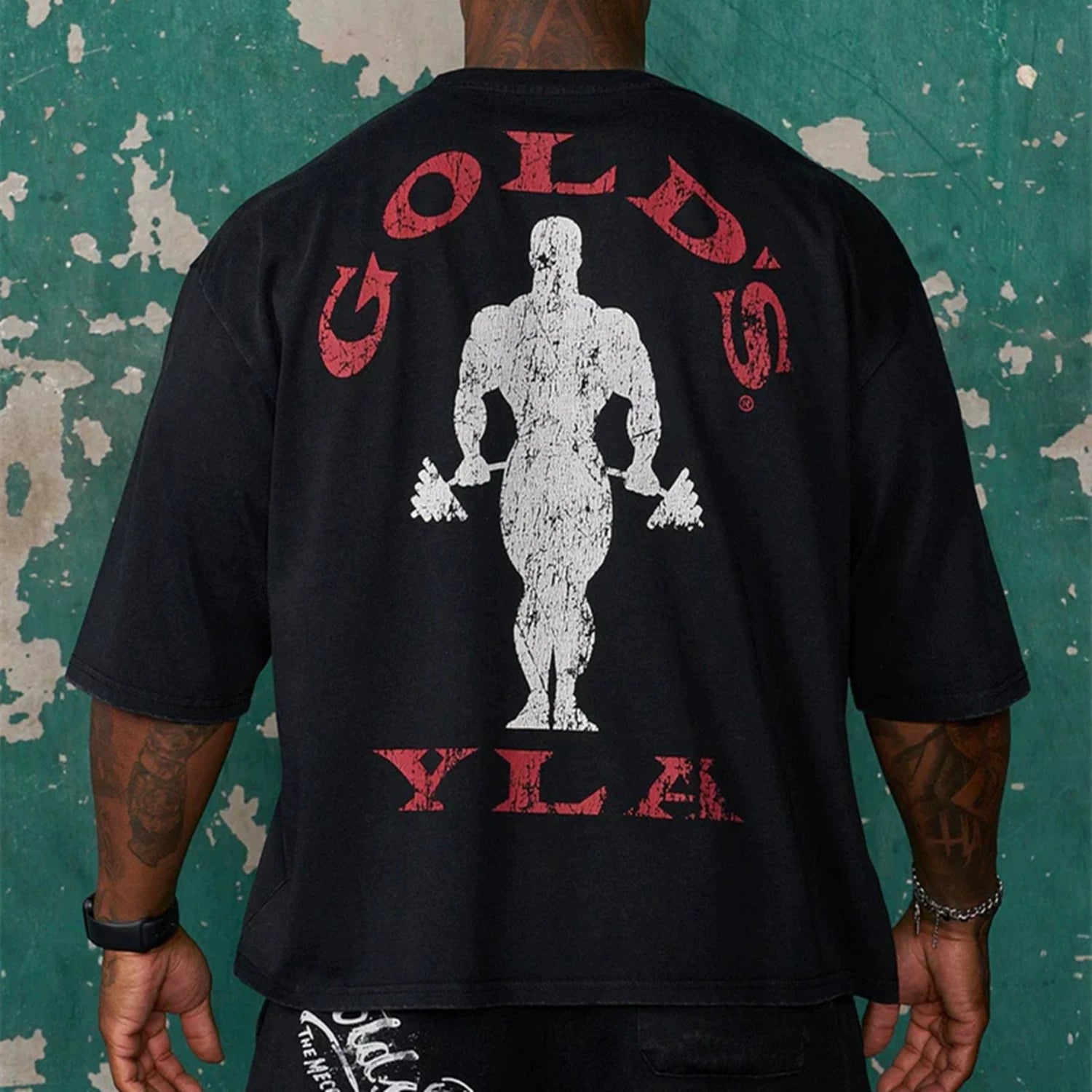 YOUNG LA Sports Short Sleeve Men's T-shirt American Trendy Brand Fitness Training Running Loose Heavy Cotton Half Sleeve Five Sleeve