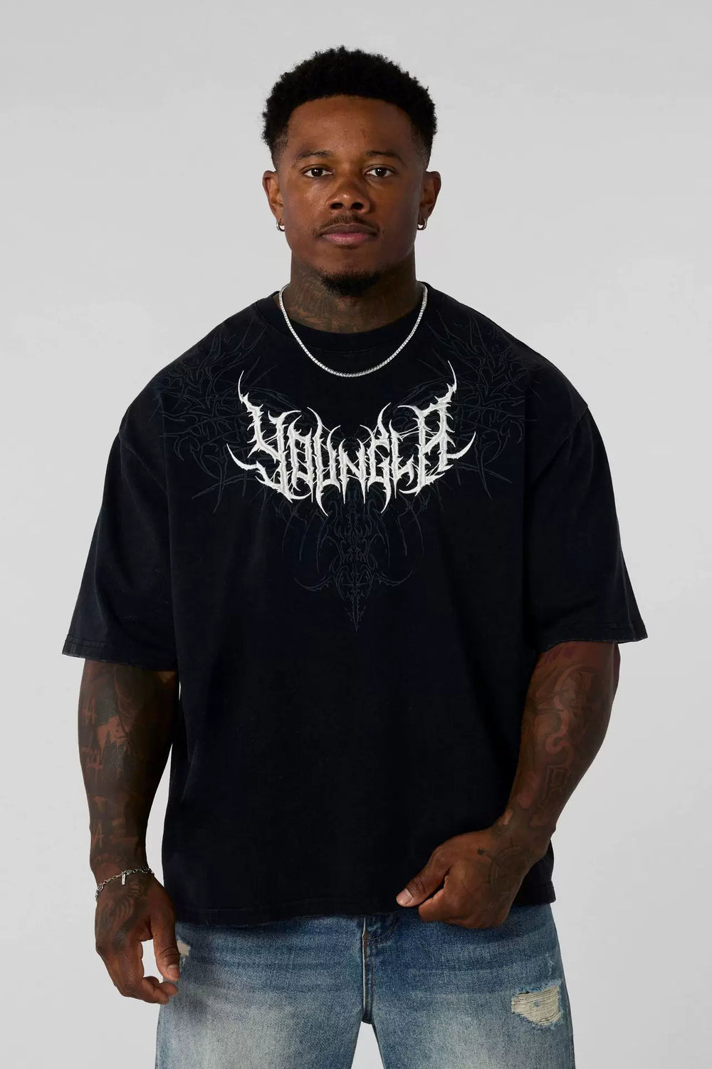 YOUNG LA Sports Short sleeved Men's T-shirt Loose American Trendy Brand Fitness Training Heavy Cotton Casual Half Sleeve