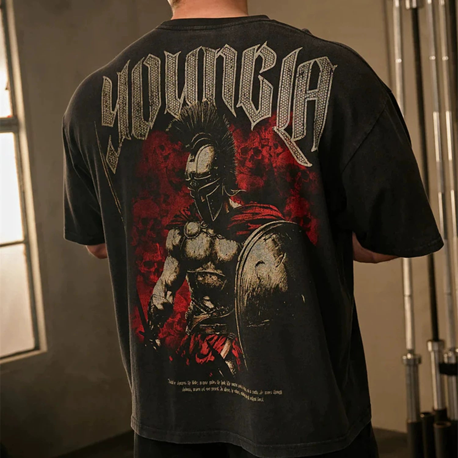 YOUNG LA Sports Short sleeved Men's T-shirt American Trendy Brand Loose Heavy Cotton Fitness Training Muscle Rubbing Iron Style Men