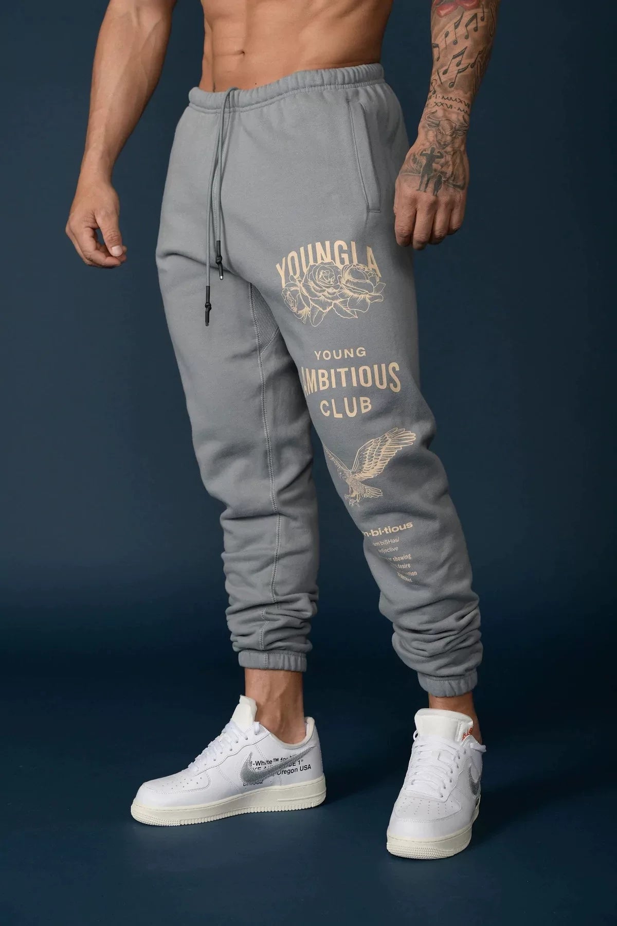YOONGLA sports pants men's casual thick cotton pants American fashion brand fitness muscle massage iron dog closure foot binding spring and autumn
