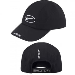 Supreme x Nike Air Max Black 5-Panel Collaboration Camp Cap