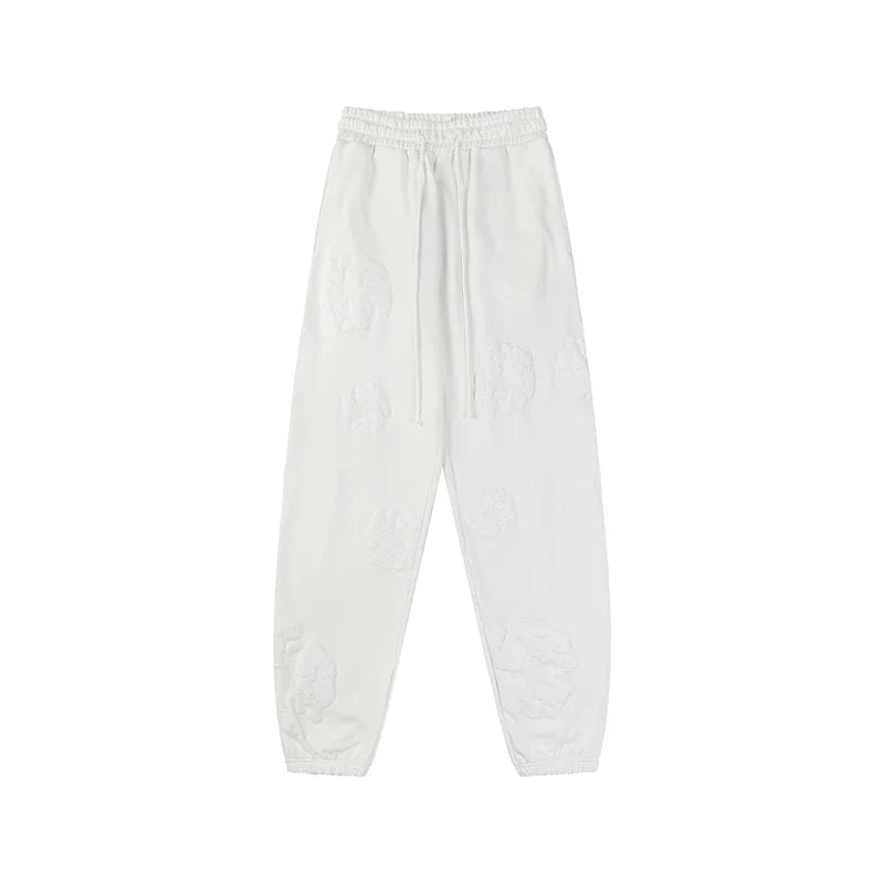 Denim Tears Cotton Wreath Graphic Sweatpants - White / Stealth Edition