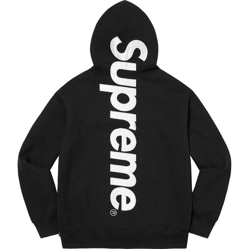 Supreme Vertical Logo Hooded Sweatshirt – Black / White