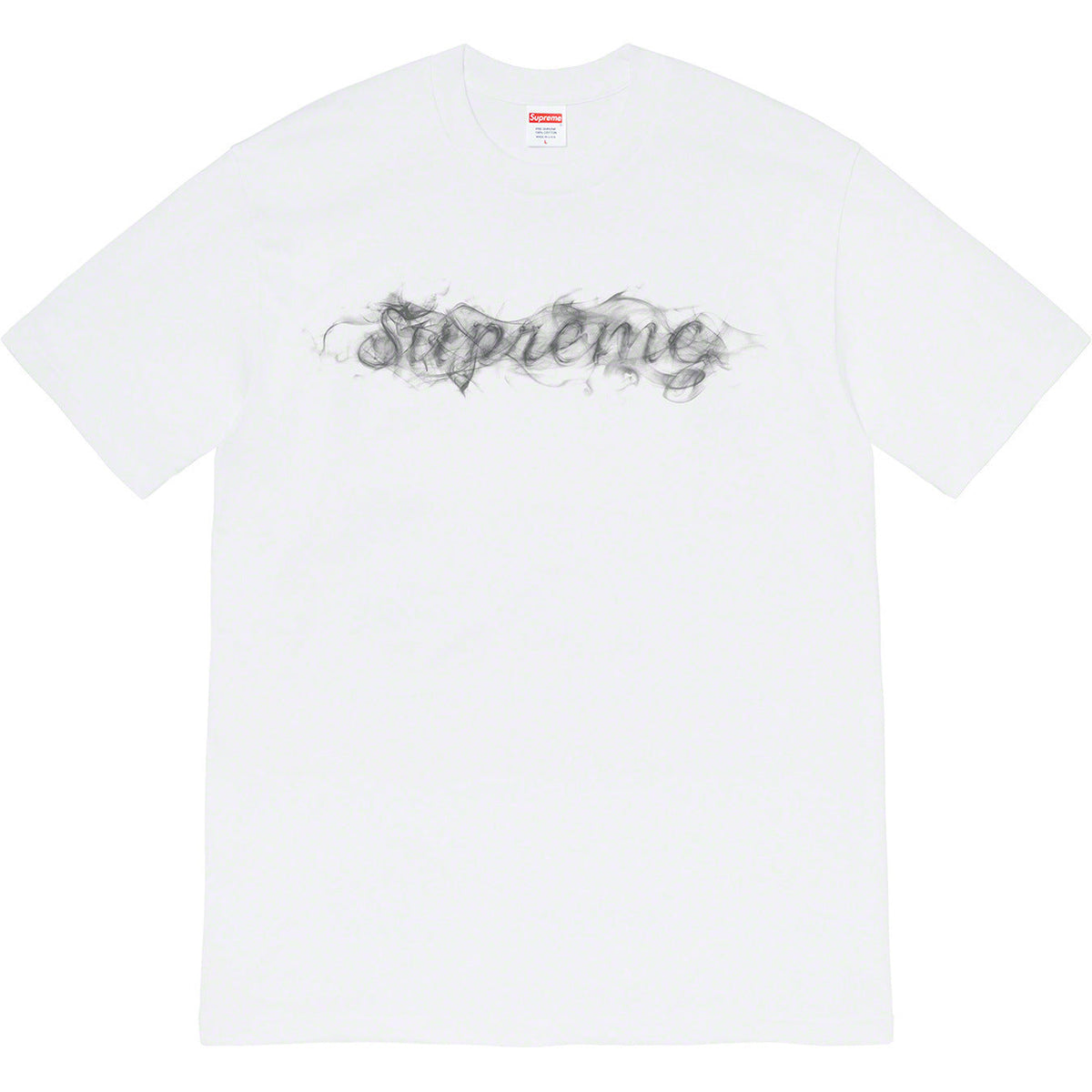 Supreme Smoke Logo T-Shirt – White / Silver