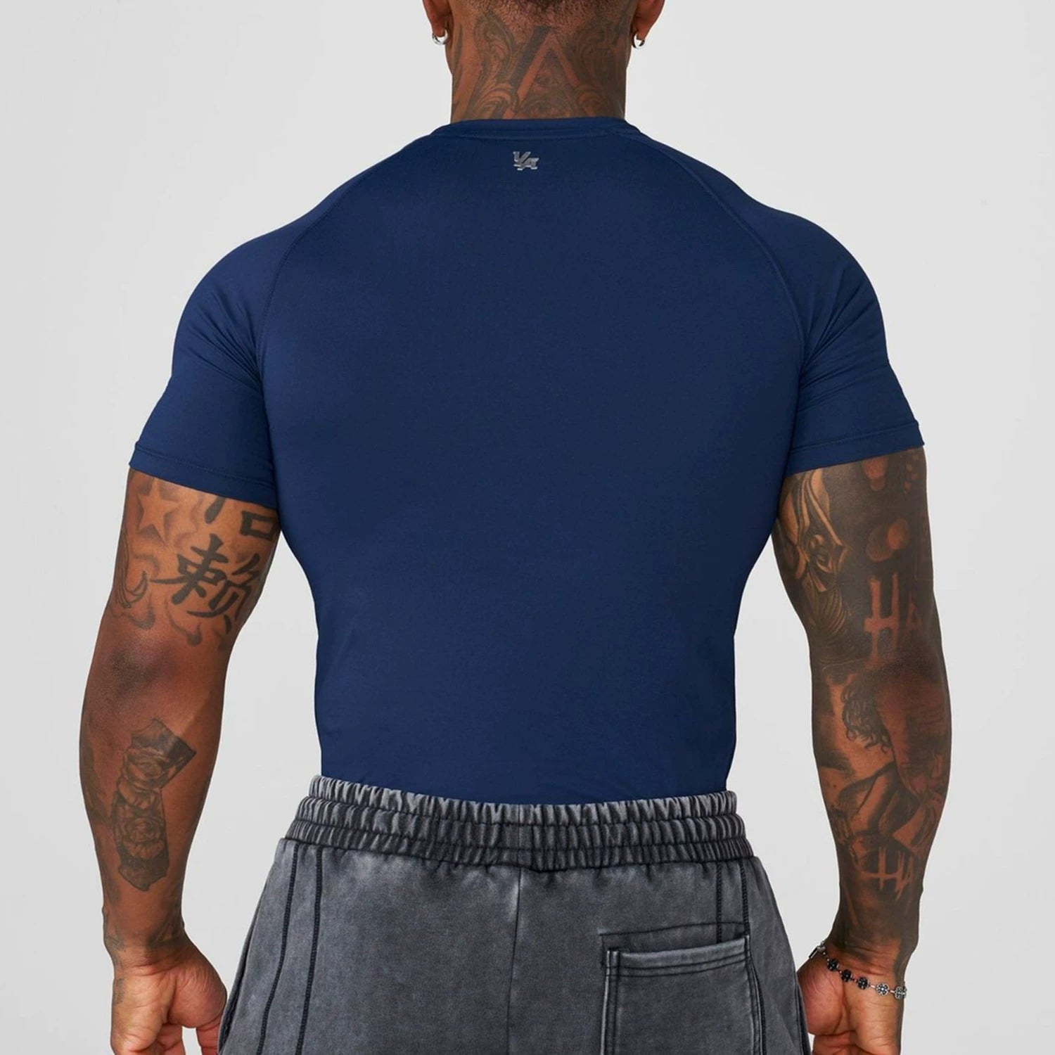 YOUNG LA sports short sleeved men's T-shirt, quick drying, breathable, elastic, American style trendy brand fitness muscle, runner round neck