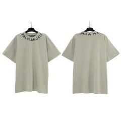 Palm Angels Neckline Collar Logo T-Shirt - Sage Green/Miami