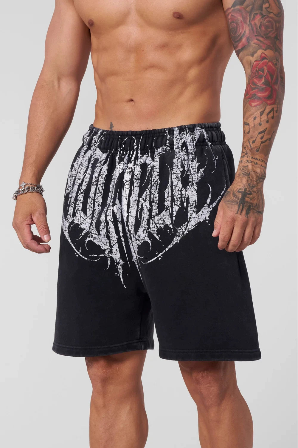 YONGLA trendy men's printed sports and fitness shorts, summer casual trendy basketball and running five quarter pants
