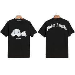 Palm Angels Glitter Bear Graphic T-Shirt - Black