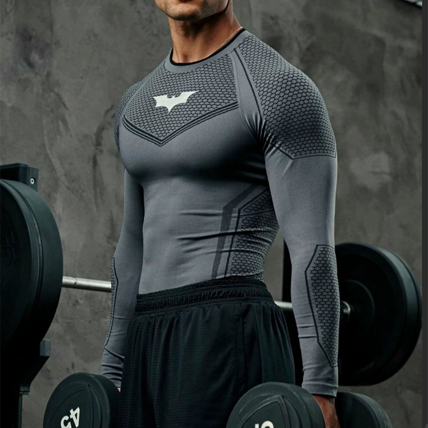YOUNG LA Sports Long Sleeve Men's T-shirt American Trendy Brand Fitness Muscle Beating Iron Dog Exercise Breathable Elastic Quick Drying