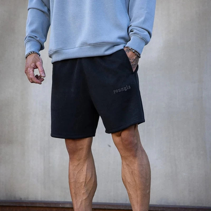 YOUNG LA American style new men's sports pants loose straight shorts for runners, sports and fitness casual pants