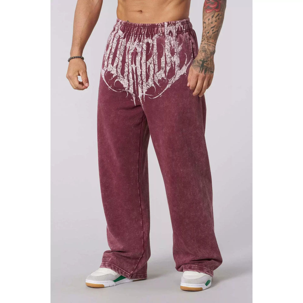 YONGLA sports pants men's heavyweight pure cotton fitness squat loose straight leg muscle massage iron dog American fashion brand