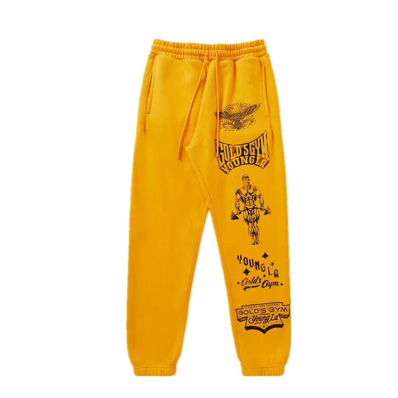 YOONGLA sports pants men's American fashion brand fitness loose training new collection of sweatpants heavyweight looped cotton
