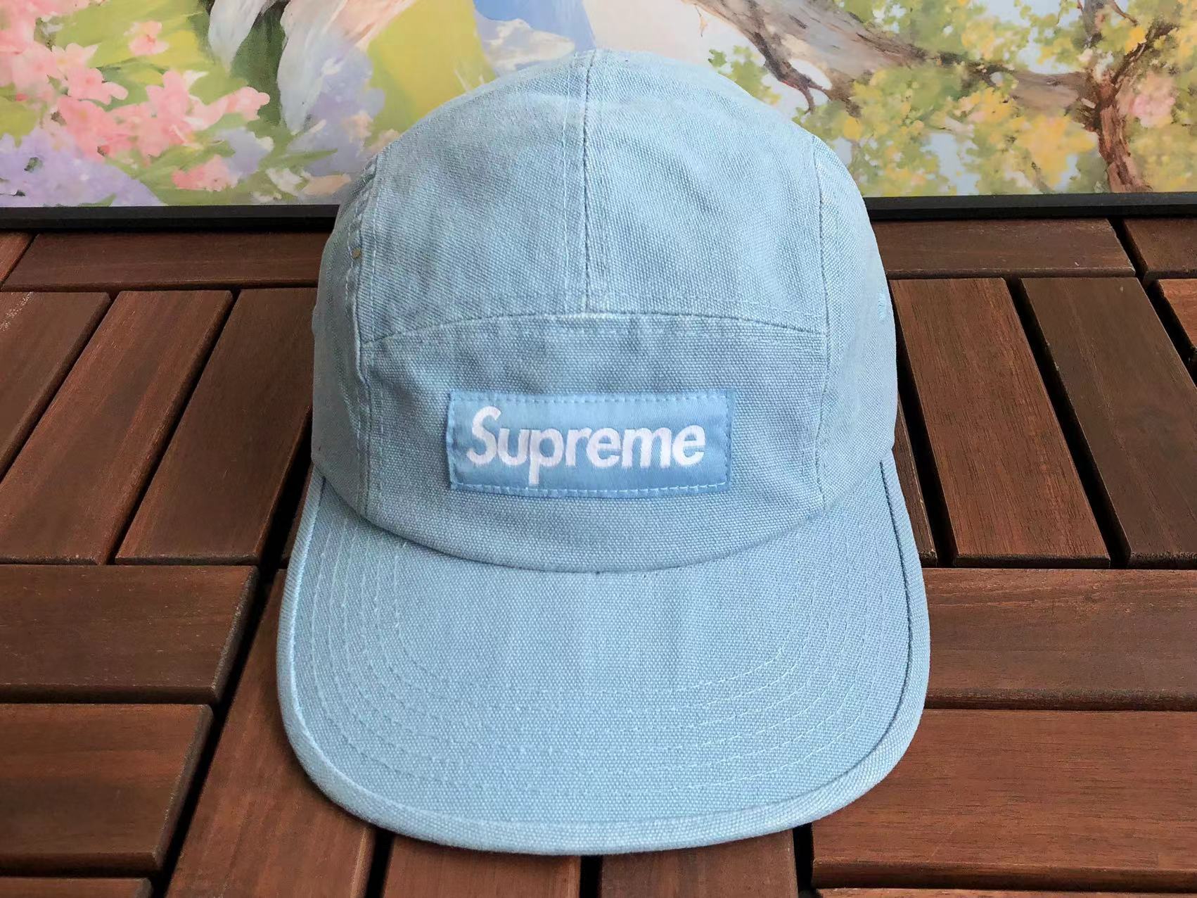 Supreme Light Blue Corduroy Tonal Box Logo 5-Panel Camp Cap