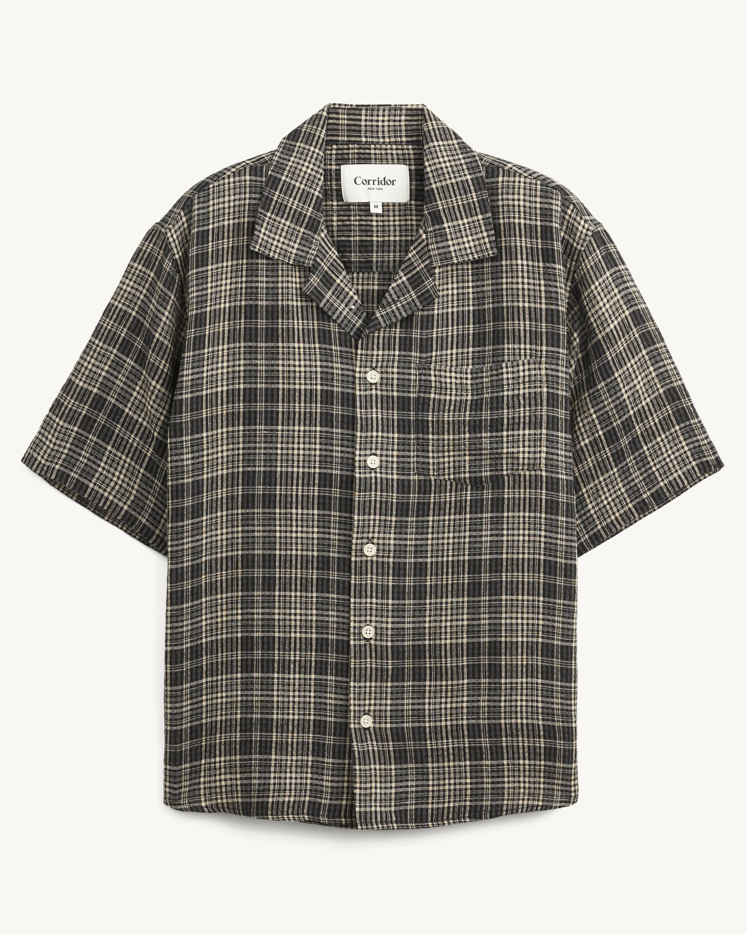 Plaid Seersucker SS - Black